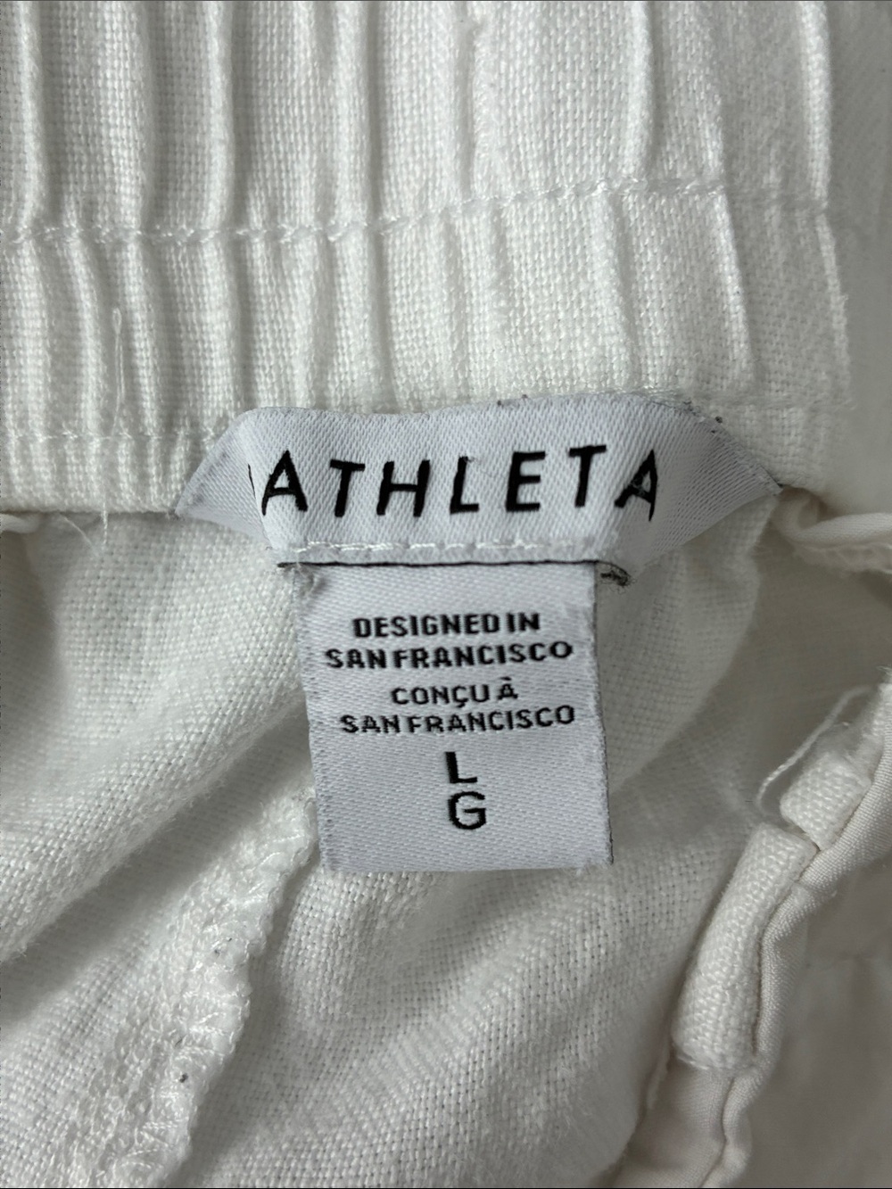 Athleta Size L Retreat Linen High Rise Ankle Pant - White - Picture 5 of 6